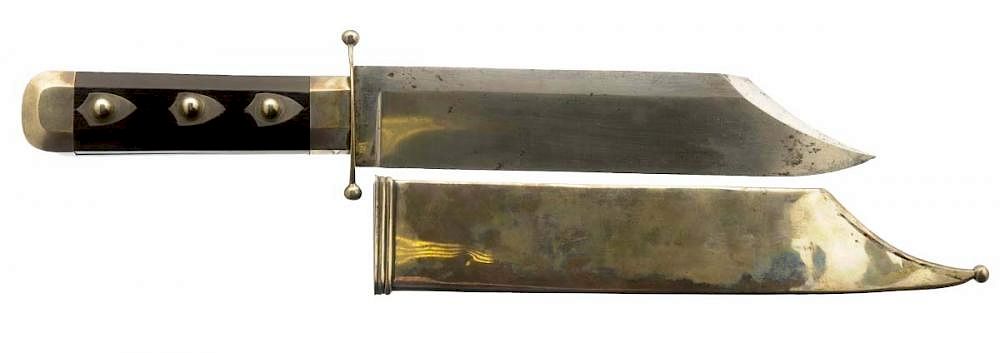 Appraisal: Silver-Mounted American Bowie Knife Overall length - blade length -