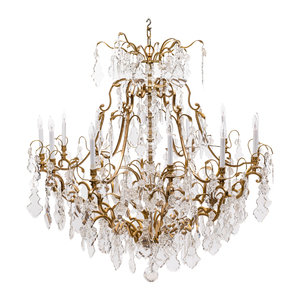 Appraisal: A Continental Gilt Bronze and Cut Glass Twelve-Light Chandelier First