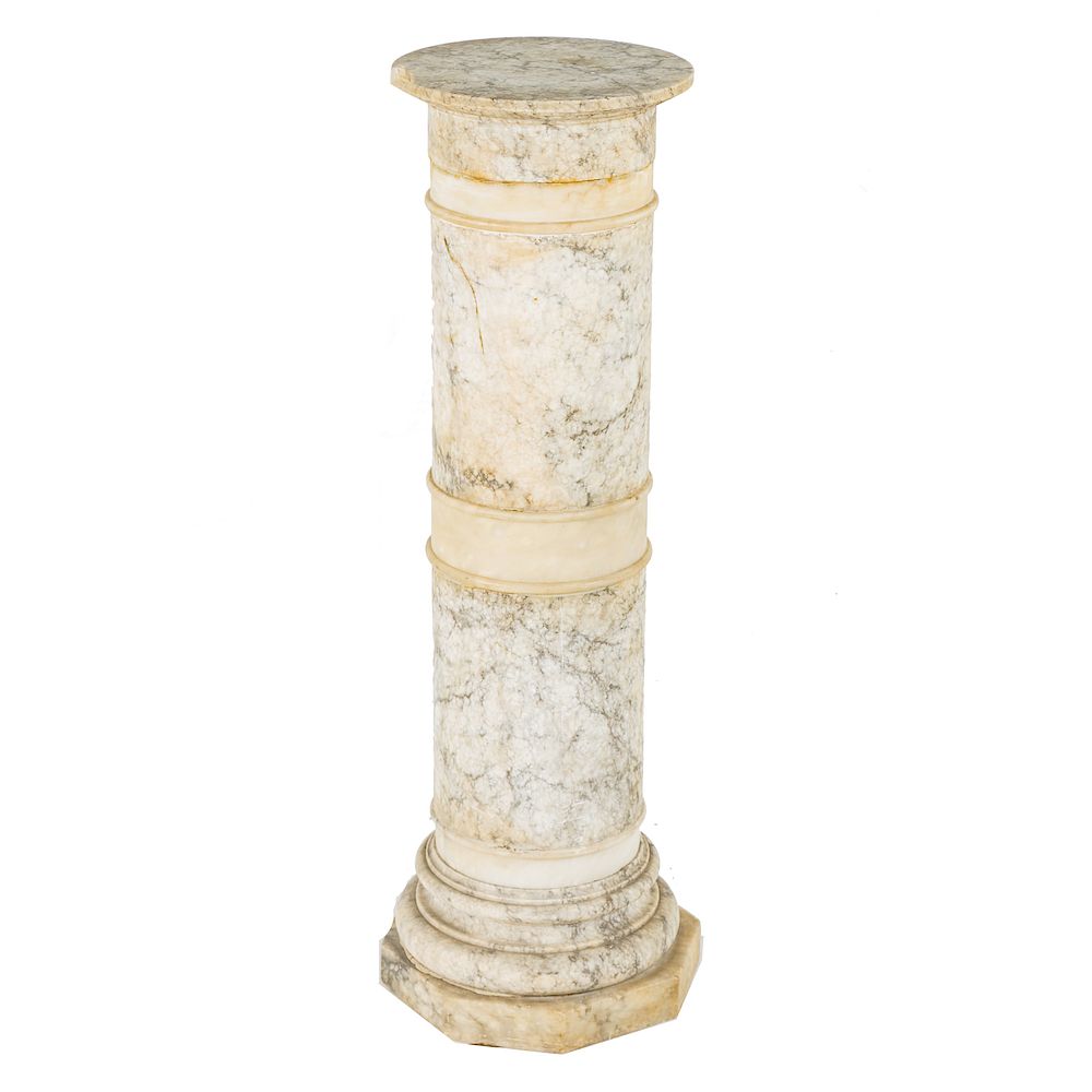 Appraisal: Continental marble pedestal late th century in Diam top columnar