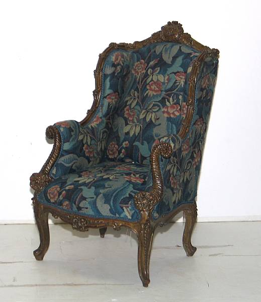 Appraisal: A Louis XVI style gold painted bergere last quarter th