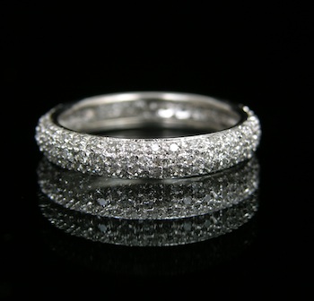 Appraisal: A Pave Diamond Eternity Band k white gold band features