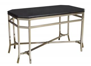 Appraisal: BLACK MARBLE CHROME STEEL COFFEE TABLE Black rectangular marble top