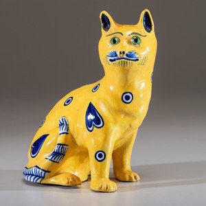 Appraisal: Faience Cat Continental First Half of the th Century in