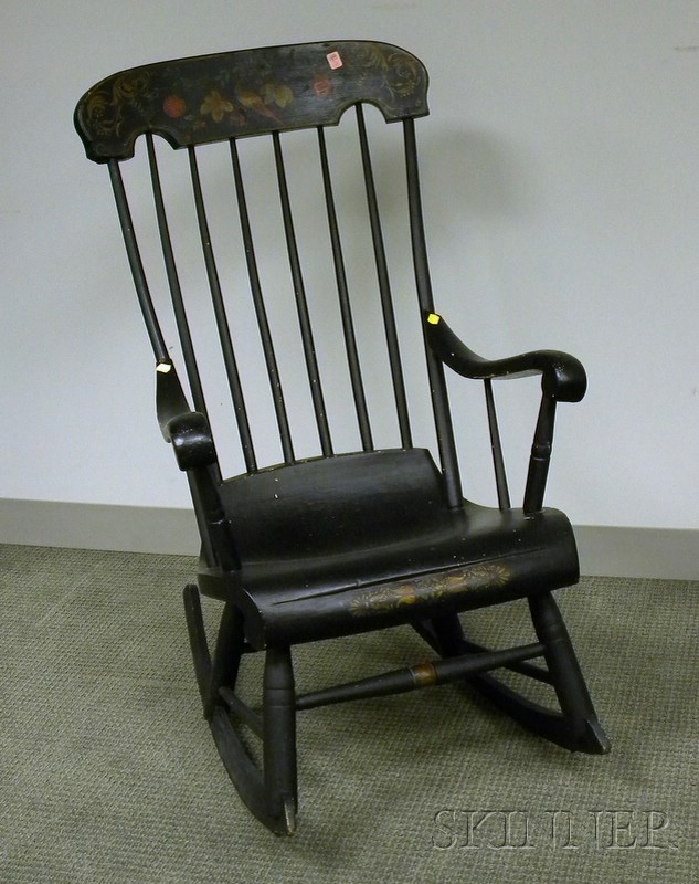 Appraisal: Paint Decorated Boston Rocker