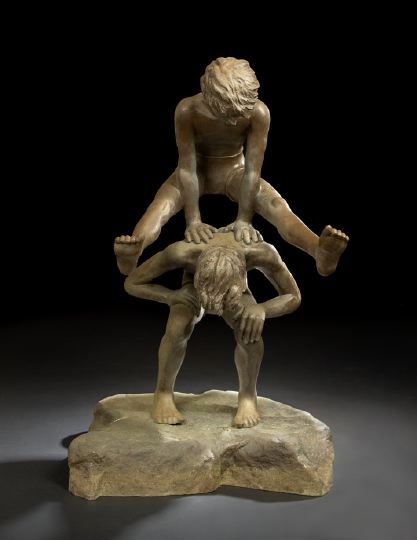 Appraisal: Victor Salmones Mexican - Leap Frog a life-sized bronze figural