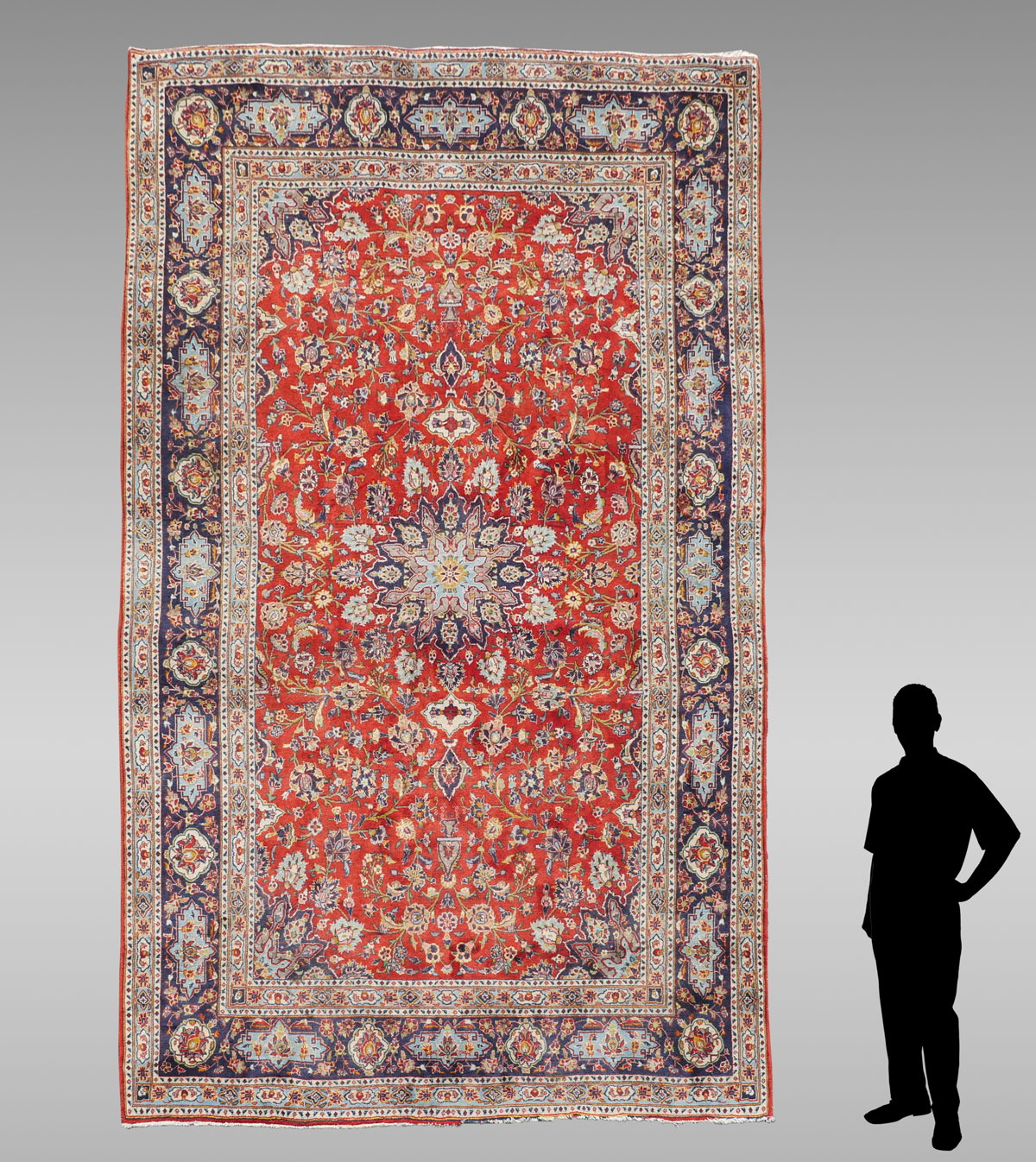 Appraisal: PERSIAN HAND KNOTTED WOOL RUG ' '' X '' The