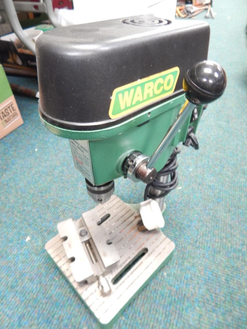 Appraisal: A modern Warco table top pillar drill in green and