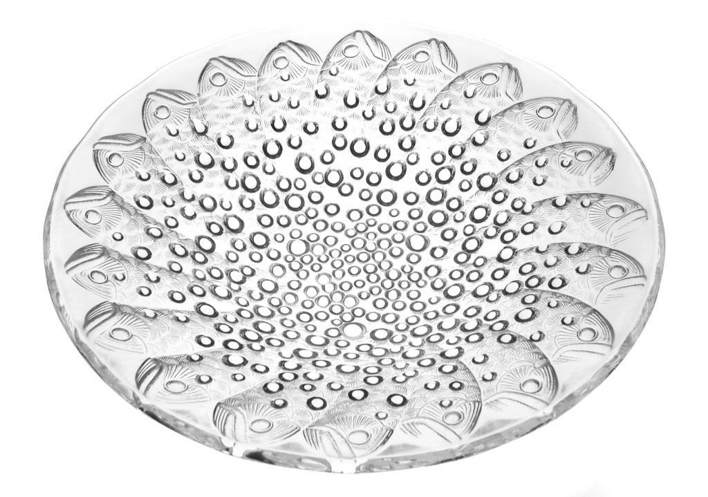 Appraisal: Lalique Roscoff clear crystal fish and bubbles bowl Originally designed