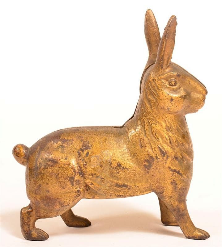 Appraisal: Cast Iron Standing Rabbit Bank by A C Williams Cast