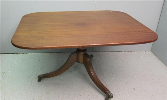 Appraisal: th century mahogany tilt top rectangular breakfast table h w