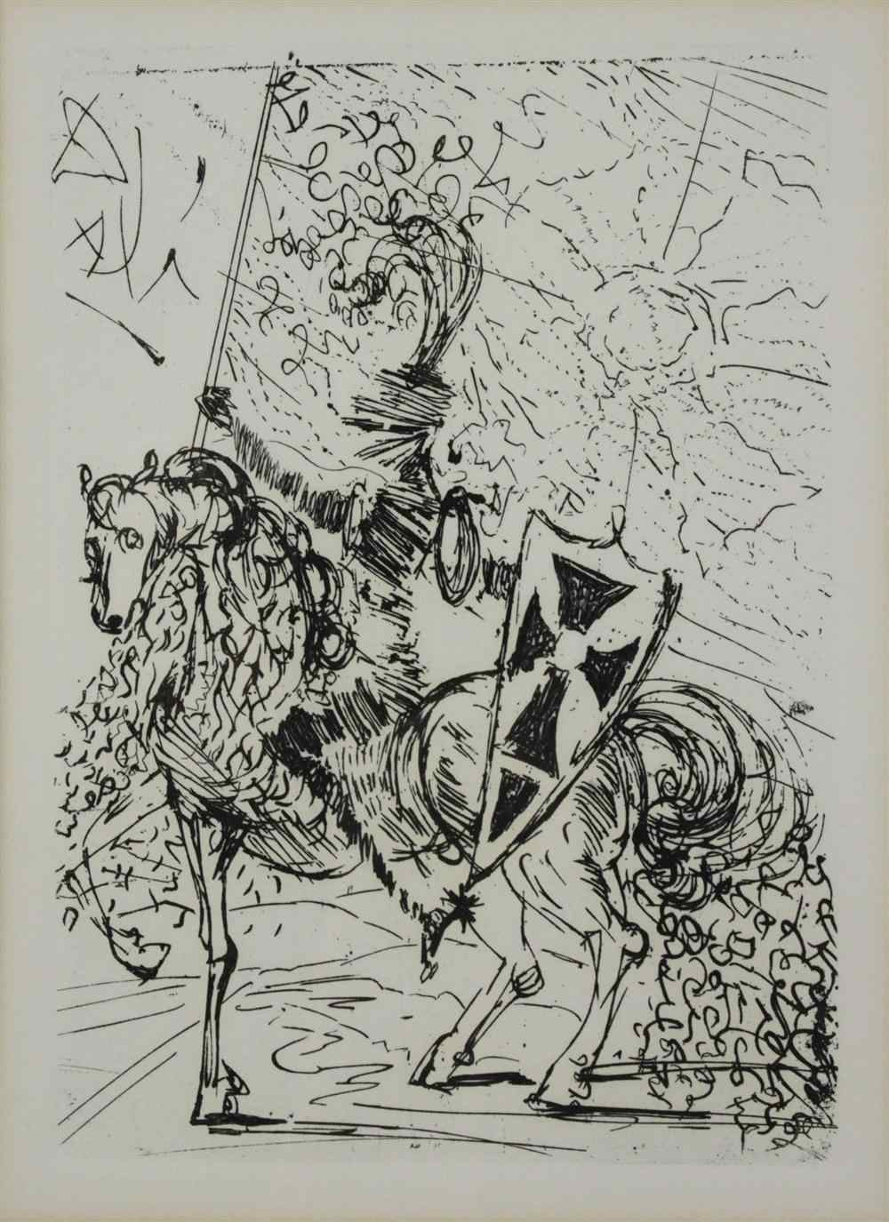 Appraisal: SALVADOR DALI SPANISH - EL CID Etching x in Framed