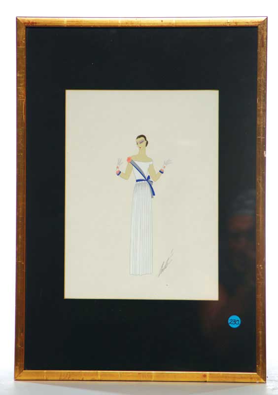 Appraisal: SIGNED GOUACHE BY ERT Gouache on paper by Ert Romain