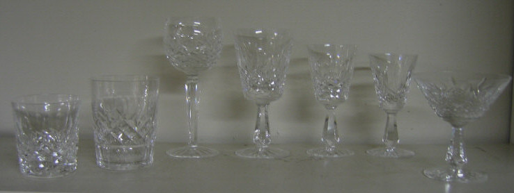 Appraisal: WATERFORD CRYSTAL 'KENMARE' STEMWARE Comprising twelve red wine and seven