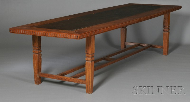 Appraisal: Spanish Baroque-style Walnut Refectory Table th century rectangular top above