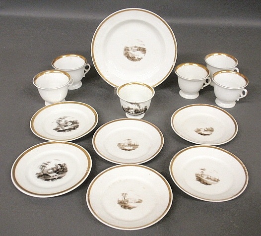 Appraisal: - Group of Tucker Philadelphia porcelain c - deep dish