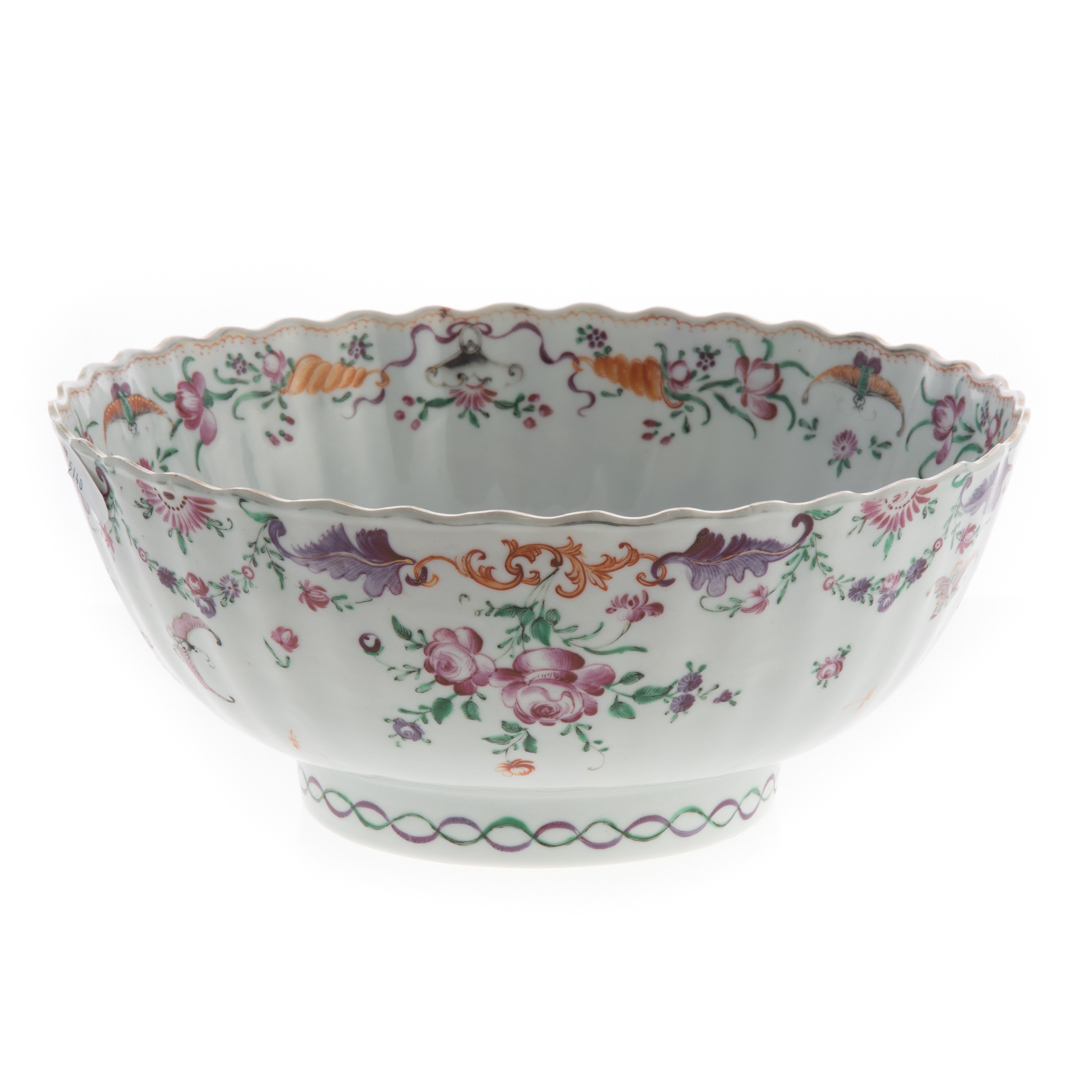 Appraisal: Chinese Export Famille Rose bowl circa scalloped rim flower and