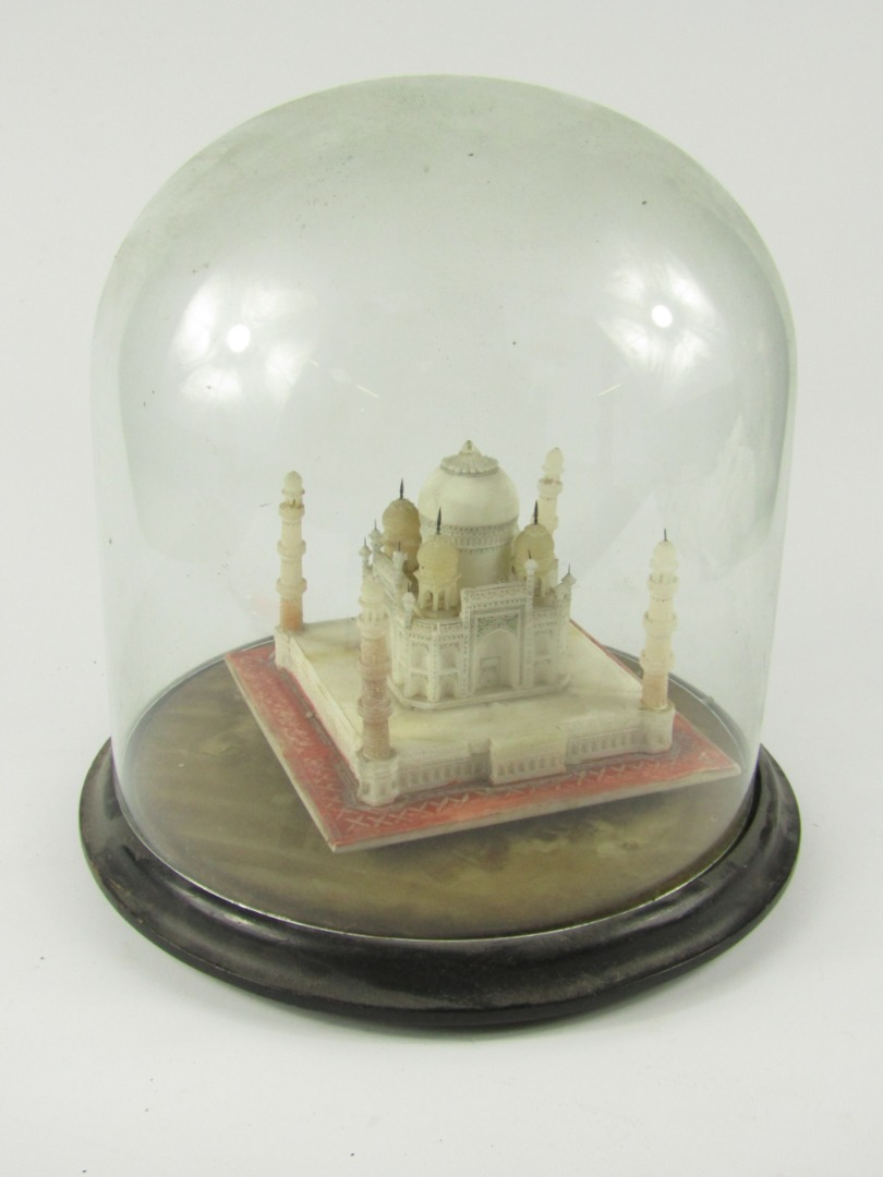 Appraisal: A late thC carved alabaster model of The Taj Mahal