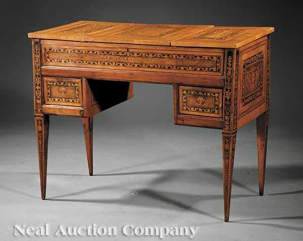 Appraisal: An Italian Neoclassical Fruitwood and Inlaid Marquetry Poudreuse early th