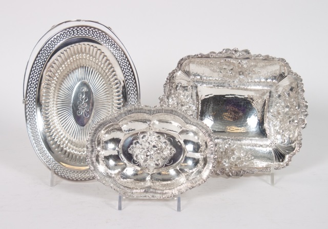 Appraisal: Three small sterling silver table articles including Greek sterling silver