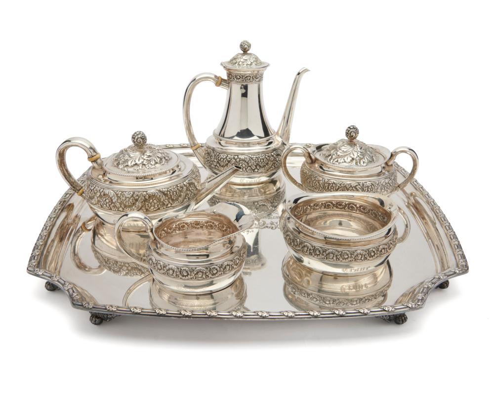 Appraisal: Tiffany Co Silver Five Piece Coffee Tea Service New York