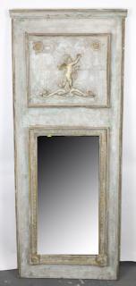 Appraisal: French Empire trumeau mirror with cherub French Empire trumeau mirror