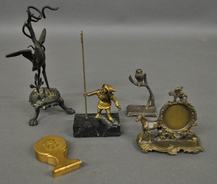 Appraisal: - Five watch holders made of various metals Tallest is