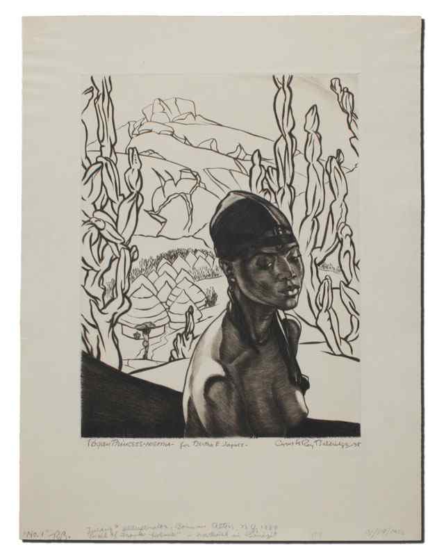 Appraisal: BALDRIDGE Cyrus American - ''Pagan Princess - Nigeria'' Etching ''x