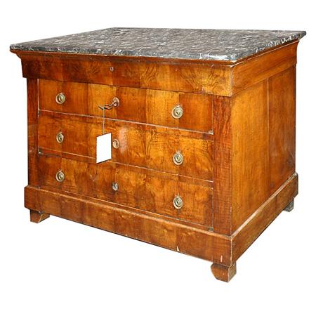 Appraisal: Charles X Marble Top Mahogany Commode Estimate nbsp nbsp nbsp