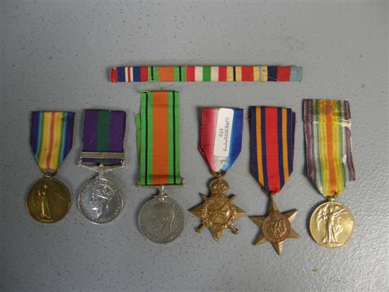 Appraisal: Six medals two First World War medals M - Cpl