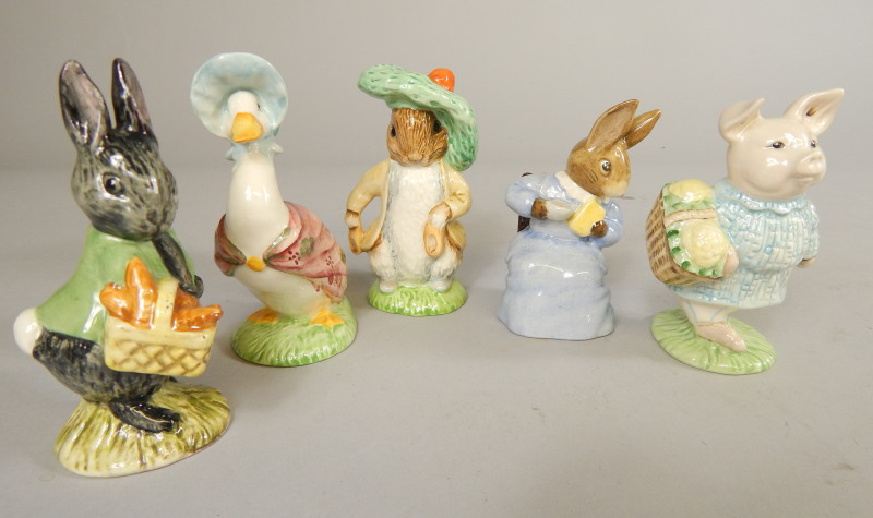 Appraisal: Five Royal Albert Beatrix Potter figures Benjamin Bunny Jemima Puddleduck