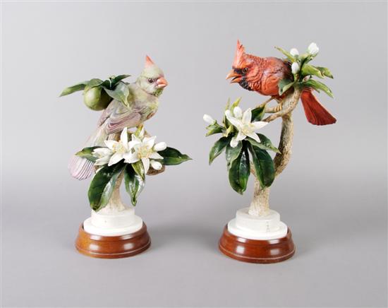 Appraisal: A Pair of Royal Worcester Dorothy Doughty Birds Red Cardinals