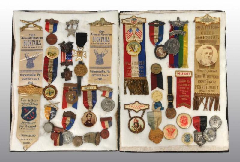 Appraisal: Lot of Political Ribbons Buttons Description to Some metal and