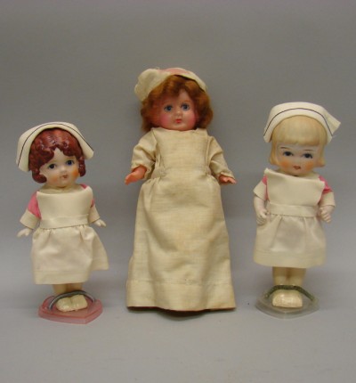 Appraisal: Lot of Betty Boop style nurse dolls Celluloid doll with