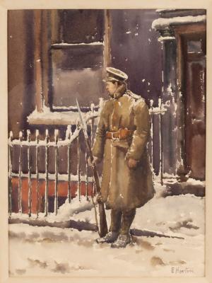 Appraisal: E Horton Early th Century British Soldier in Park Street