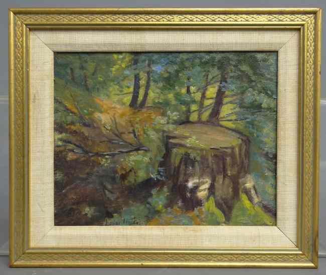 Appraisal: Painting oil on artist board landscape signed ''Louise M Kamp''