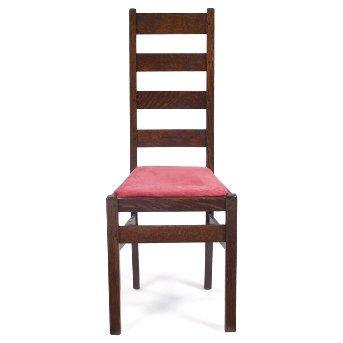 Appraisal: Arts Crafts hall chair narrow tall-back form with four horizontal