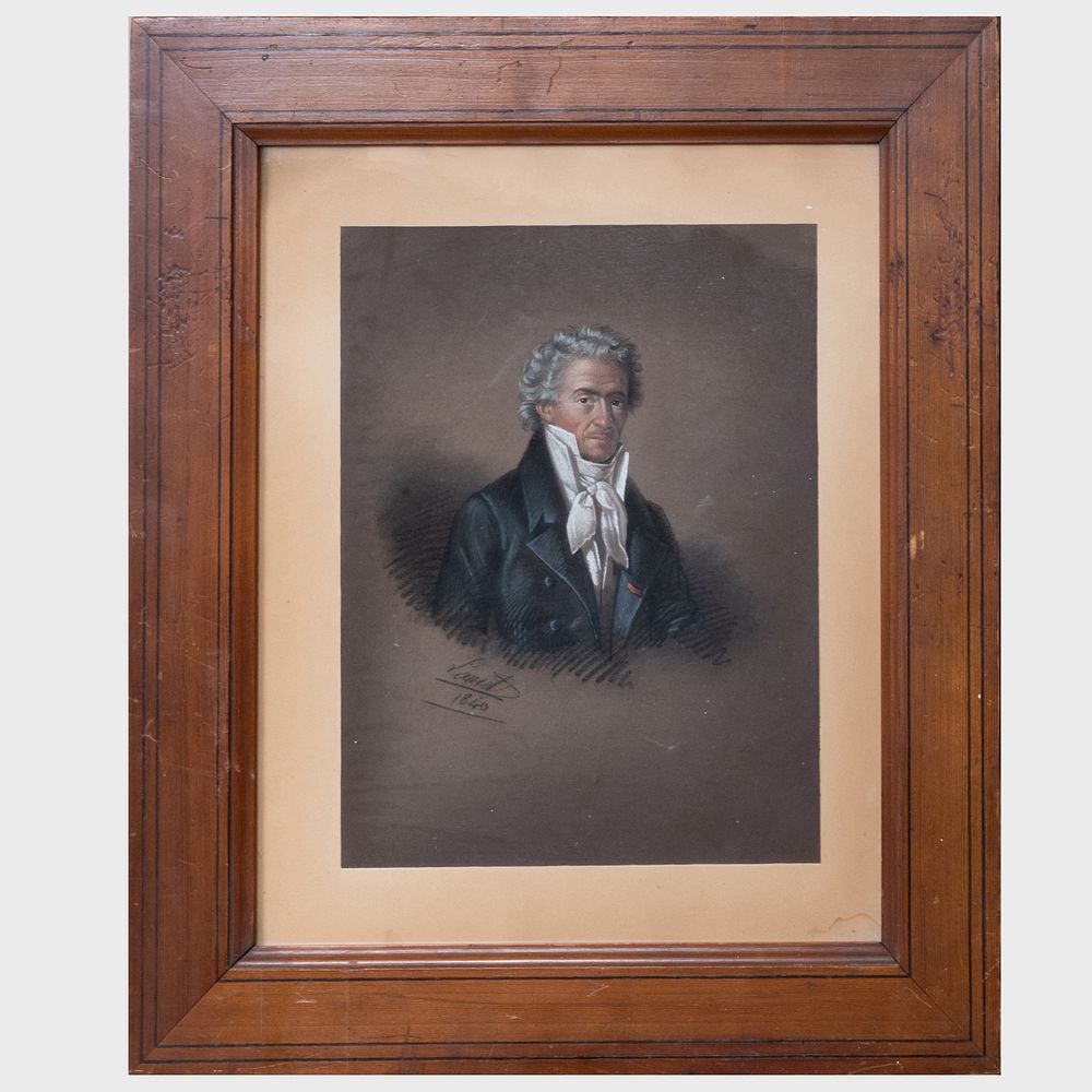 Appraisal: European School Portrait of a Gentleman Chalk on paper indistinctly