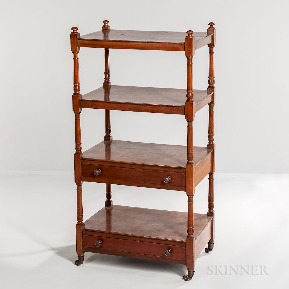 Appraisal: Mahogany Etagere Mahogany Etagere America or England early th century