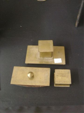 Appraisal: PC BRASS DESK SET