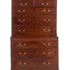 Appraisal: A George III Mahogany Chest-on-Chest Late th Century Height x