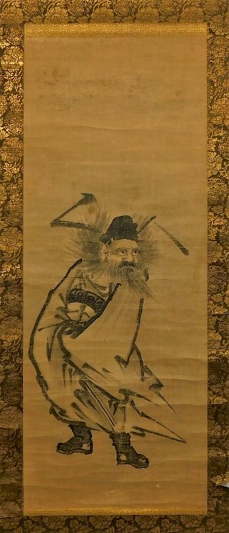 Appraisal: Kano School Japanese Hanging Wall Scroll Japan Late Edo Period