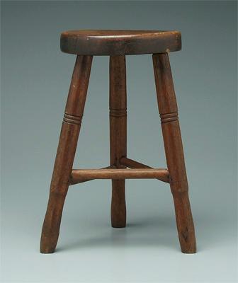 Appraisal: Turned oak and maple stool British or American late th