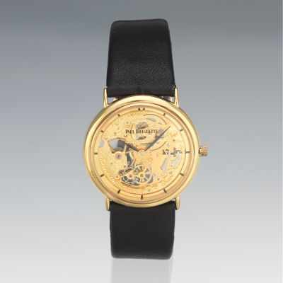 Appraisal: A Gentleman's Paul Breguette Gold Skeleton Watch k yellow gold