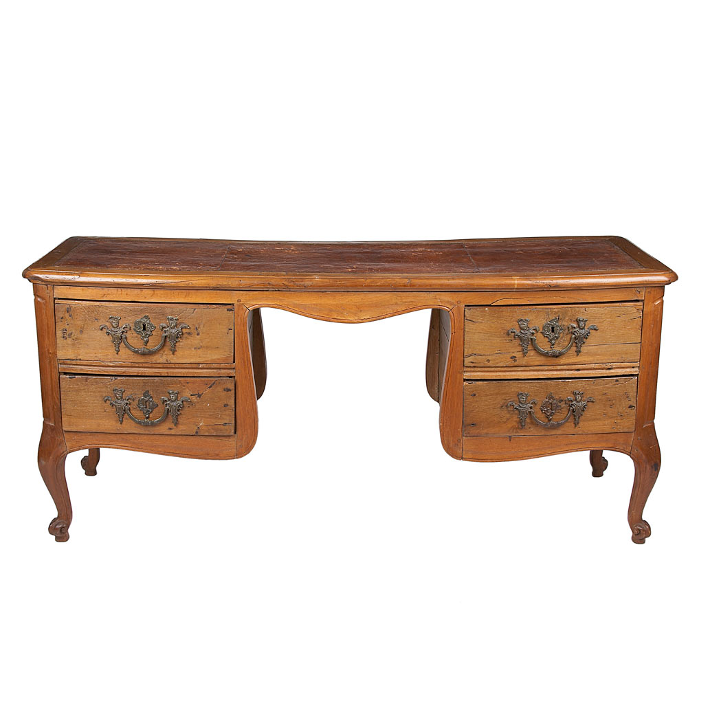 Appraisal: Provincial Louis XV Oak and Walnut Writing Table Height inches