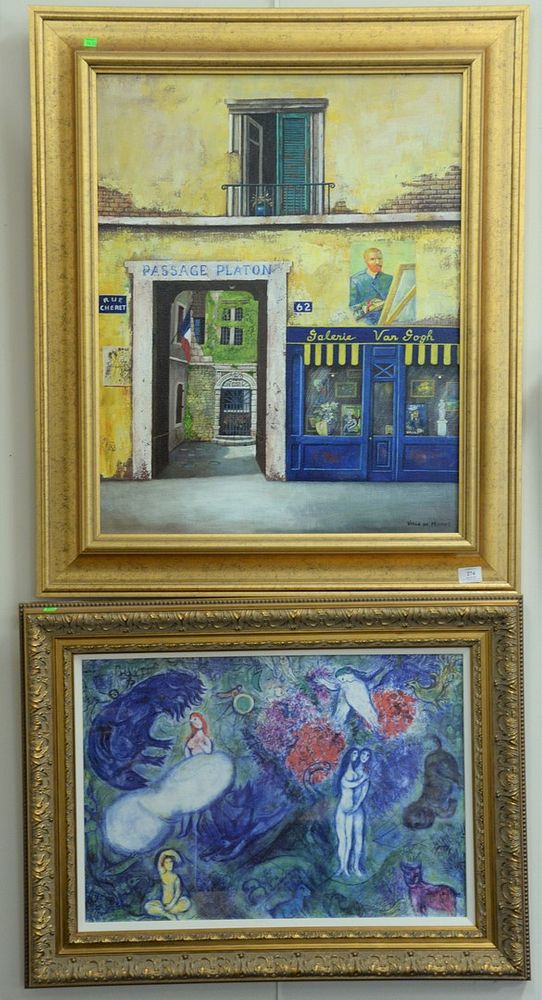 Appraisal: Three framed pieces to include two Carlos Ortiz oil on