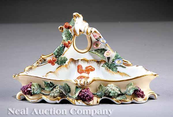 Appraisal: A Paris Porcelain Master Salt c polychrome with raised grape