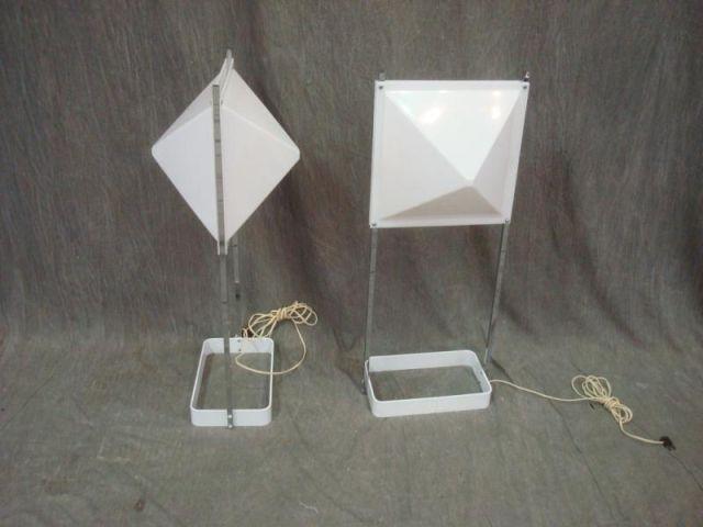 Appraisal: Pair of Midcentury Chrome Lucite Lamps From a Florida location