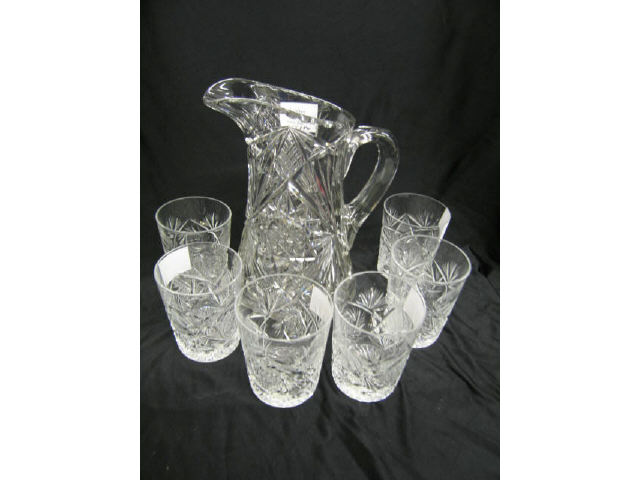 Appraisal: Brilliant Period Libbey Cut Glass Pitcher with matching tumblers signed