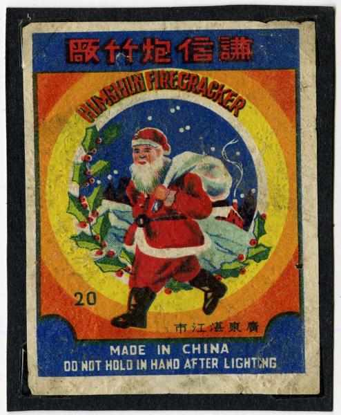 Appraisal: Him Shun Santa Claus -Pack Firecracker Label Class Manufactured by