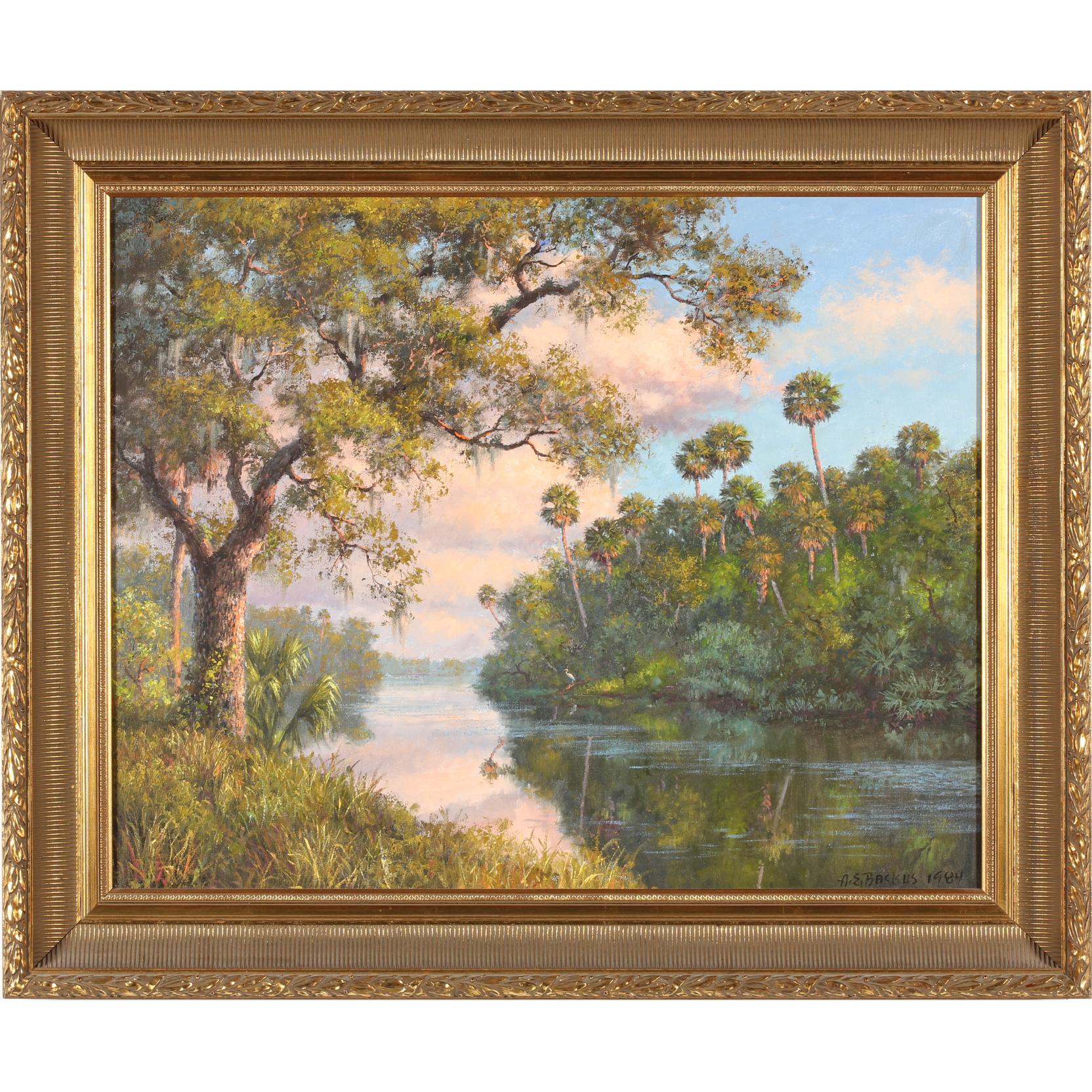 Appraisal: Albert Ernest Backus FL - St Lucie Reflection oil on